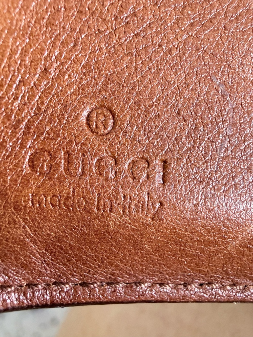 Gucci Tan/Brown Leather Wallet with Embossed Logo - Picture 3 of 5